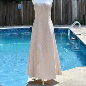 Onyx Nite Strapless Cream Dress